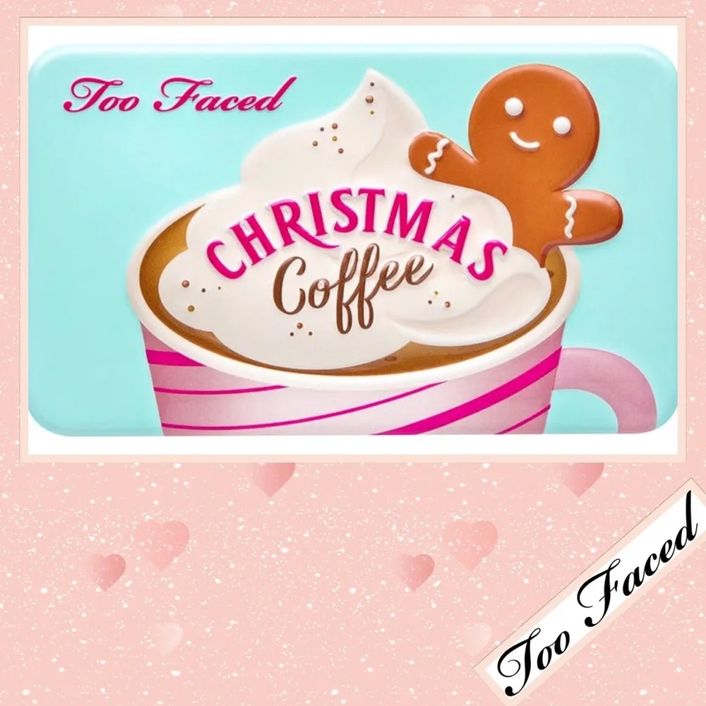 Too Faced Christmas Coffee Travel Size Eyeshadow Palette (Peach, Rust, Cream)